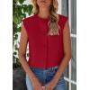 imagePRETTYGARDEN Womens Suit Vest Crop Tops Spring Summer Dressy Business Casual Work Office Clothes Trendy Blazer WaistcoatRed
