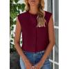 imagePRETTYGARDEN Womens Suit Vest Crop Tops Spring Summer Dressy Business Casual Work Office Clothes Trendy Blazer WaistcoatWine Red