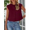 imagePRETTYGARDEN Womens Suit Vest Crop Tops Spring Summer Dressy Business Casual Work Office Clothes Trendy Blazer WaistcoatWine Red