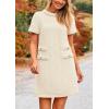 imagePRETTYGARDEN Womens Summer Tweed Short Dress Crewneck Short Sleeve A Line Mini Casual Elegant Cute Party Vintage Dresses WhiteLarge