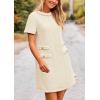 imagePRETTYGARDEN Womens Summer Tweed Short Dress Crewneck Short Sleeve A Line Mini Casual Elegant Cute Party Vintage Dresses WhiteLarge