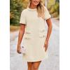 imagePRETTYGARDEN Womens Summer Tweed Short Dress Crewneck Short Sleeve A Line Mini Casual Elegant Cute Party Vintage Dresses WhiteLarge