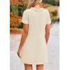 imagePRETTYGARDEN Womens Summer Tweed Short Dress Crewneck Short Sleeve A Line Mini Casual Elegant Cute Party Vintage Dresses WhiteLarge