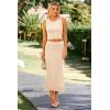 imagePRETTYGARDEN Womens Summer Two Piece Outfits Ribbed Crewneck Sleeveless Cropped Tank Tops and Bodycon Midi Skirt Matching Set