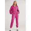 imagePRETTYGARDEN Womens Winter 2 Piece Outfits Fleece Sweatsuits Set Half Zip Cropped Sweatshirt Pullover Sweatpants Tracksuit