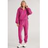 imagePRETTYGARDEN Womens Winter 2 Piece Outfits Fleece Sweatsuits Set Half Zip Cropped Sweatshirt Pullover Sweatpants Tracksuit
