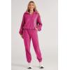 imagePRETTYGARDEN Womens Winter 2 Piece Outfits Fleece Sweatsuits Set Half Zip Cropped Sweatshirt Pullover Sweatpants Tracksuit