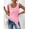 imagePRETTYGARDEN Womens Y2K Going Out Crop Top Summer Sleeveless Asymmetrical Mesh Tank Top Fitted Party Tops