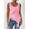 imagePRETTYGARDEN Womens Y2K Going Out Crop Top Summer Sleeveless Asymmetrical Mesh Tank Top Fitted Party Tops