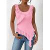 imagePRETTYGARDEN Womens Y2K Going Out Crop Top Summer Sleeveless Asymmetrical Mesh Tank Top Fitted Party Tops