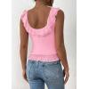 imagePRETTYGARDEN Womens Y2K Going Out Crop Top Summer Sleeveless Asymmetrical Mesh Tank Top Fitted Party Tops