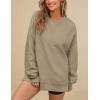 imagePRTTYGARDEN Womens Long Sleeve Tops 2025 Spring Loose Crewneck Sweatshirt Trendy Casual Ribbed Pullover Knit Outfit