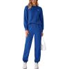 imagePRETTYGARDEN Lounge Sets For Women Fall 2024 Matching Sets Clothing 2 Piece Outfits Long Sleeve Tracksuit Textured Sets BlueMedium
