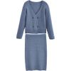 imagePRETTYGARDEN Womens Fall Clothes 2 Piece Sweater Outfits V Neck Button Down Cardigan Bodycon Skirt Set