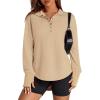 imagePRETTYGARDEN Womens Fall Fashion Button Up Sweatshirt Long Sleeve V Neck Loose Fit Casual Trendy Going Out Pullover Tops