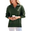 imagePRETTYGARDEN Womens Fall Oversized Sweaters Long Sleeve Casual 14 Zip Up Sweatshirts Pullover Tops BlouseArmy Green
