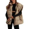 imagePRETTYGARDEN Womens Puffer Vest Fall Casual Stand Collar Lightweight Sleeveless Zip Up Padded Jackets Outerwear
