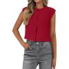 imagePRETTYGARDEN Womens Suit Vest Crop Tops Spring Summer Dressy Business Casual Work Office Clothes Trendy Blazer WaistcoatRed