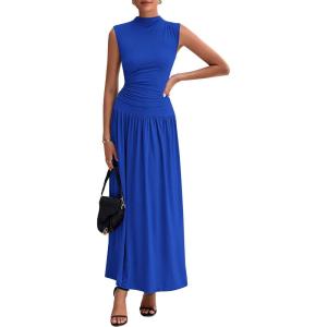 imagePRETTYGARDEN Womens Skirt Sets 2025 Summer Ruched Tank Tops Ruffle Maxi Skirts Wedding Guest Matching 2 Piece Outfits