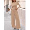 imagePRETTYGARDEN Matching Sets Women Clothing 2026 Fall Fashion Travel 2 Piece Lounge Sets Long Sleeve Crop Top Wide Leg PantsApricot