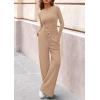 imagePRETTYGARDEN Matching Sets Women Clothing 2026 Fall Fashion Travel 2 Piece Lounge Sets Long Sleeve Crop Top Wide Leg PantsApricot