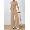 imagePRETTYGARDEN Matching Sets Women Clothing 2026 Fall Fashion Travel 2 Piece Lounge Sets Long Sleeve Crop Top Wide Leg PantsApricot