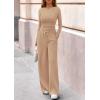imagePRETTYGARDEN Matching Sets Women Clothing 2026 Fall Fashion Travel 2 Piece Lounge Sets Long Sleeve Crop Top Wide Leg PantsApricot