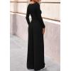 imagePRETTYGARDEN Matching Sets Women Clothing 2026 Fall Fashion Travel 2 Piece Lounge Sets Long Sleeve Crop Top Wide Leg PantsBlack