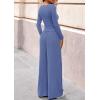 imagePRETTYGARDEN Matching Sets Women Clothing 2026 Fall Fashion Travel 2 Piece Lounge Sets Long Sleeve Crop Top Wide Leg PantsBlue