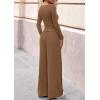 imagePRETTYGARDEN Matching Sets Women Clothing 2026 Fall Fashion Travel 2 Piece Lounge Sets Long Sleeve Crop Top Wide Leg PantsDark Khaki