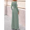 imagePRETTYGARDEN Matching Sets Women Clothing 2026 Fall Fashion Travel 2 Piece Lounge Sets Long Sleeve Crop Top Wide Leg PantsGreen