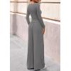 imagePRETTYGARDEN Matching Sets Women Clothing 2026 Fall Fashion Travel 2 Piece Lounge Sets Long Sleeve Crop Top Wide Leg PantsGrey