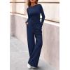 imagePRETTYGARDEN Matching Sets Women Clothing 2026 Fall Fashion Travel 2 Piece Lounge Sets Long Sleeve Crop Top Wide Leg PantsNavy