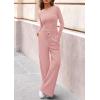 imagePRETTYGARDEN Matching Sets Women Clothing 2026 Fall Fashion Travel 2 Piece Lounge Sets Long Sleeve Crop Top Wide Leg PantsPink