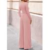 imagePRETTYGARDEN Matching Sets Women Clothing 2026 Fall Fashion Travel 2 Piece Lounge Sets Long Sleeve Crop Top Wide Leg PantsPink