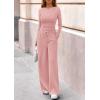imagePRETTYGARDEN Matching Sets Women Clothing 2026 Fall Fashion Travel 2 Piece Lounge Sets Long Sleeve Crop Top Wide Leg PantsPink