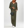 imagePRETTYGARDEN Womens 2 Piece Fall Lounge Sets 2026 Zip Up Hoodie Wide Leg Tracksuit Spring Matching Travel Outfits ClothesArmy Green