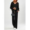 imagePRETTYGARDEN Womens 2 Piece Fall Lounge Sets 2026 Zip Up Hoodie Wide Leg Tracksuit Spring Matching Travel Outfits ClothesBlack