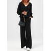 imagePRETTYGARDEN Womens 2 Piece Fall Lounge Sets 2026 Zip Up Hoodie Wide Leg Tracksuit Spring Matching Travel Outfits ClothesBlack