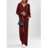 imagePRETTYGARDEN Womens 2 Piece Fall Lounge Sets 2026 Zip Up Hoodie Wide Leg Tracksuit Spring Matching Travel Outfits ClothesBurgundy