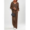 imagePRETTYGARDEN Womens 2 Piece Fall Lounge Sets 2026 Zip Up Hoodie Wide Leg Tracksuit Spring Matching Travel Outfits ClothesCoffee