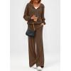 imagePRETTYGARDEN Womens 2 Piece Fall Lounge Sets 2026 Zip Up Hoodie Wide Leg Tracksuit Spring Matching Travel Outfits ClothesCoffee