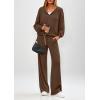 imagePRETTYGARDEN Womens 2 Piece Fall Lounge Sets 2026 Zip Up Hoodie Wide Leg Tracksuit Spring Matching Travel Outfits ClothesCoffee