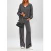 imagePRETTYGARDEN Womens 2 Piece Fall Lounge Sets 2026 Zip Up Hoodie Wide Leg Tracksuit Spring Matching Travel Outfits ClothesDark Grey