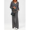 imagePRETTYGARDEN Womens 2 Piece Fall Lounge Sets 2026 Zip Up Hoodie Wide Leg Tracksuit Spring Matching Travel Outfits ClothesDark Grey