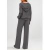 imagePRETTYGARDEN Womens 2 Piece Fall Lounge Sets 2026 Zip Up Hoodie Wide Leg Tracksuit Spring Matching Travel Outfits ClothesDark Grey