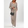 imagePRETTYGARDEN Womens 2 Piece Fall Lounge Sets 2026 Zip Up Hoodie Wide Leg Tracksuit Spring Matching Travel Outfits ClothesKhaki