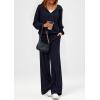 imagePRETTYGARDEN Womens 2 Piece Fall Lounge Sets 2026 Zip Up Hoodie Wide Leg Tracksuit Spring Matching Travel Outfits ClothesNavy Blue