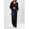 imagePRETTYGARDEN Womens 2 Piece Fall Lounge Sets 2026 Zip Up Hoodie Wide Leg Tracksuit Spring Matching Travel Outfits ClothesNavy Blue
