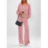 imagePRETTYGARDEN Womens 2 Piece Fall Lounge Sets 2026 Zip Up Hoodie Wide Leg Tracksuit Spring Matching Travel Outfits ClothesPink